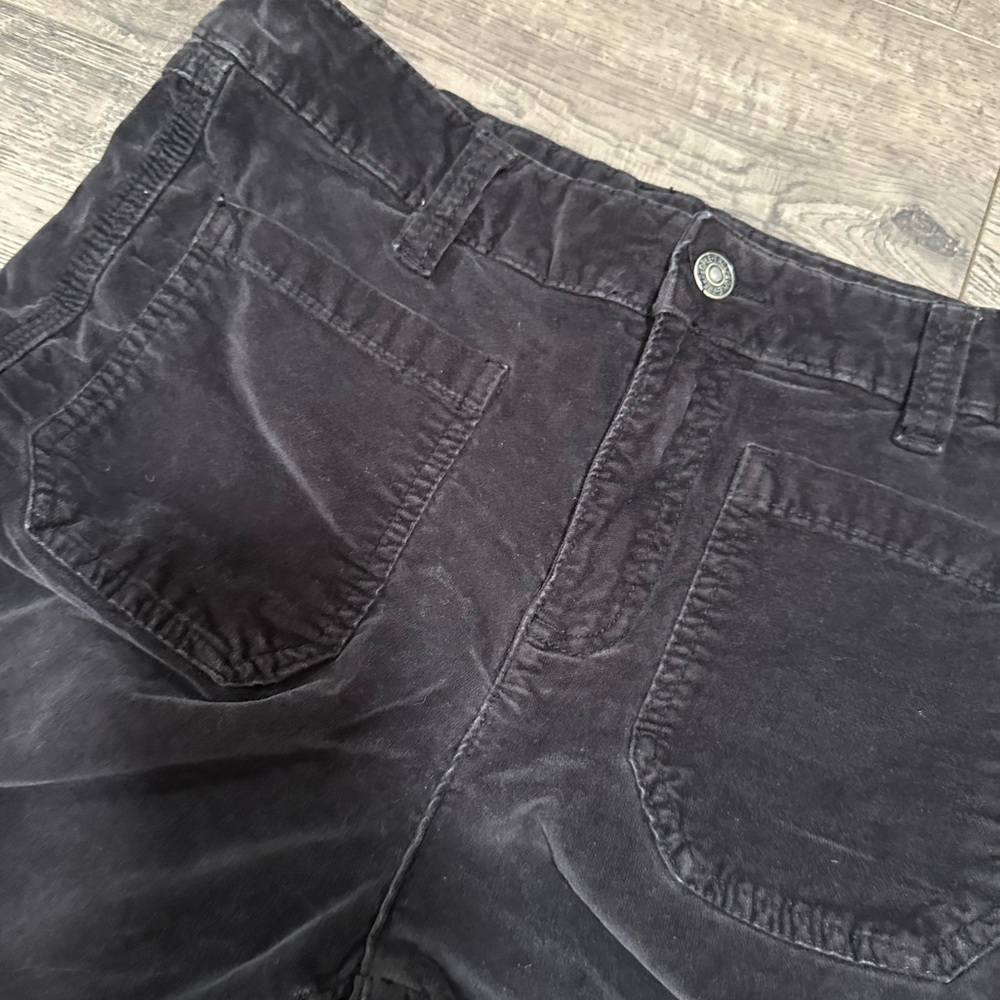 Free People Black Corduroy High-Rise Pants
